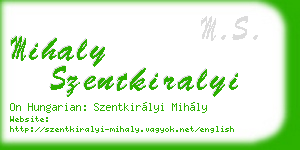 mihaly szentkiralyi business card