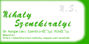 mihaly szentkiralyi business card